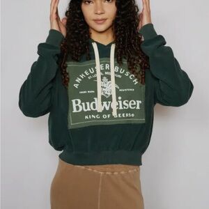 People Of Leisure’s Budweiser King 👑 Of Beers- Women's Dark Green Hoodie